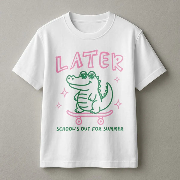 Last Day Of School Teacher Sweatshirt | Cute Later Alligator Graphic | Comfort Colors Pullover | End Of Year Teacher Team Gif