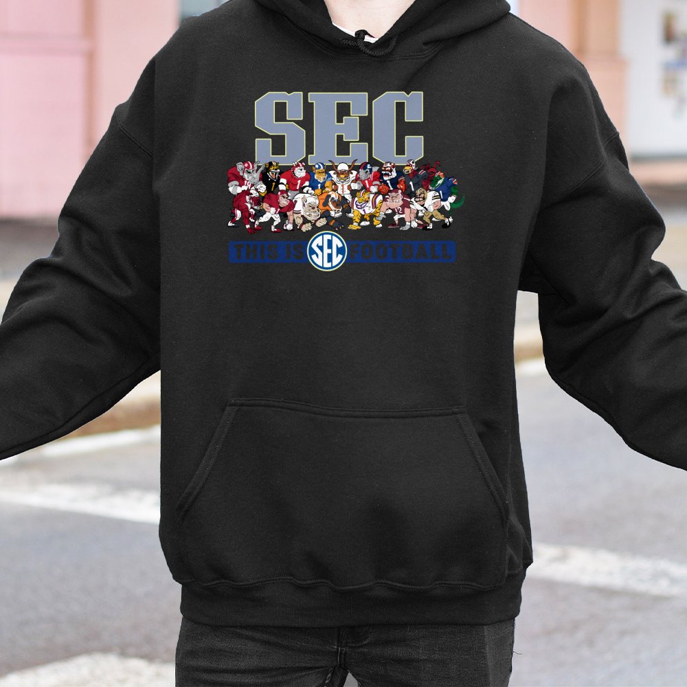 SEC Football Mascots Hoodie | Collegiate Game Day Graphic Sweatshirt | Premium Cotton-Blend Apparel | Gift for College Footba