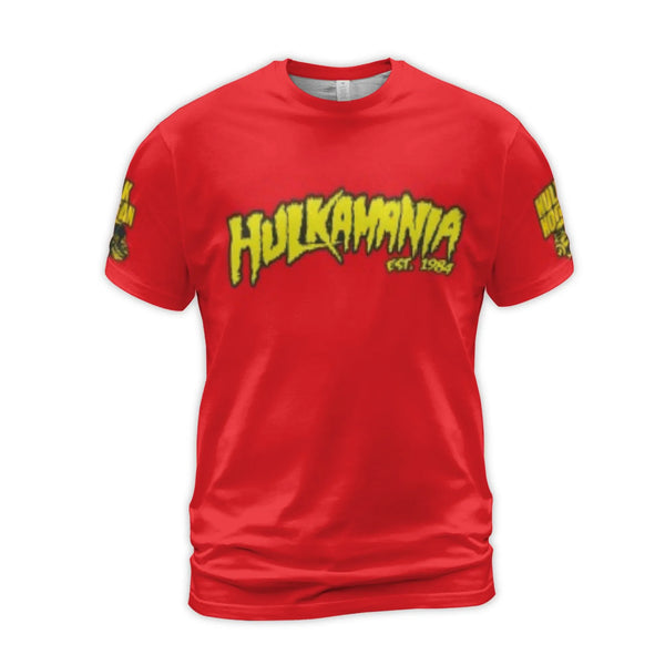 Hulkamania Wrestling 3D T-Shirt | Retro Graphic Commemorative Tee | Premium Polyester Blend | Gift for Wrestling Fans & Colle