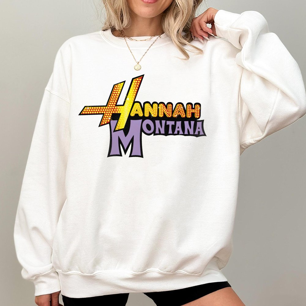 Hannah Montana Graphic Sweatshirt | Retro 2000s Logo Design | Premium Cotton Blend | Nostalgic Gift For Y2K Fan Teens And Adu