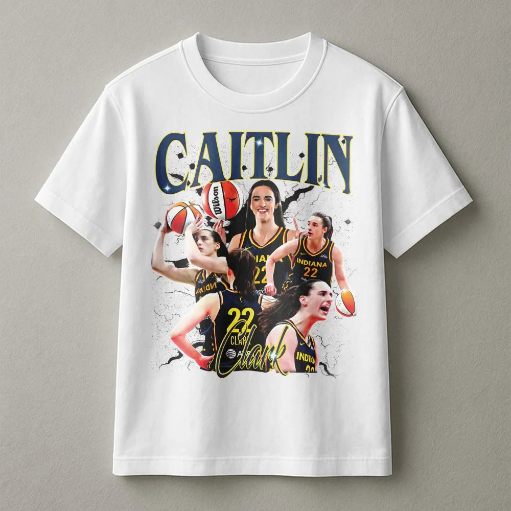 Caitlin Clark Basketball T-Shirt | Retro WNBA Graphic Tee | Premium Cotton Unisex Apparel | Gift for Indiana Fever Fans