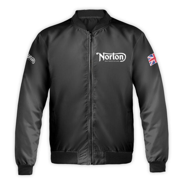 Norton Motorcycles Bomber Jacket | Classic British Biking Apparel | Durable Nylon Shell | Vintage Gift for Motorcycle Fans