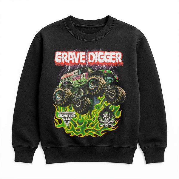 Grave Digger Sweatshirt | Monster Jam Racing Graphic Print | Premium Cotton Blend | Retro Off-Road Motorsports Gift for Truck