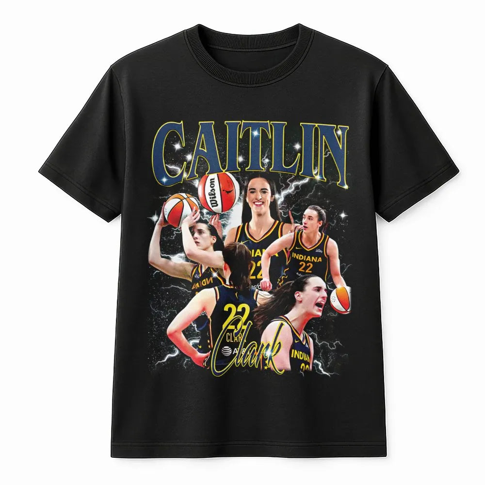 Caitlin Clark Basketball T-Shirt | Retro WNBA Graphic Tee | Premium Cotton Unisex Apparel | Gift for Indiana Fever Fans