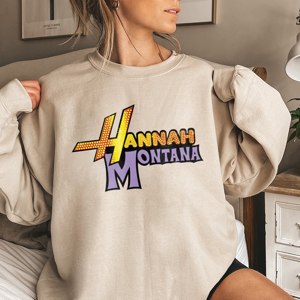 Hannah Montana Graphic Sweatshirt | Retro 2000s Logo Design | Premium Cotton Blend | Nostalgic Gift For Y2K Fan Teens And Adu