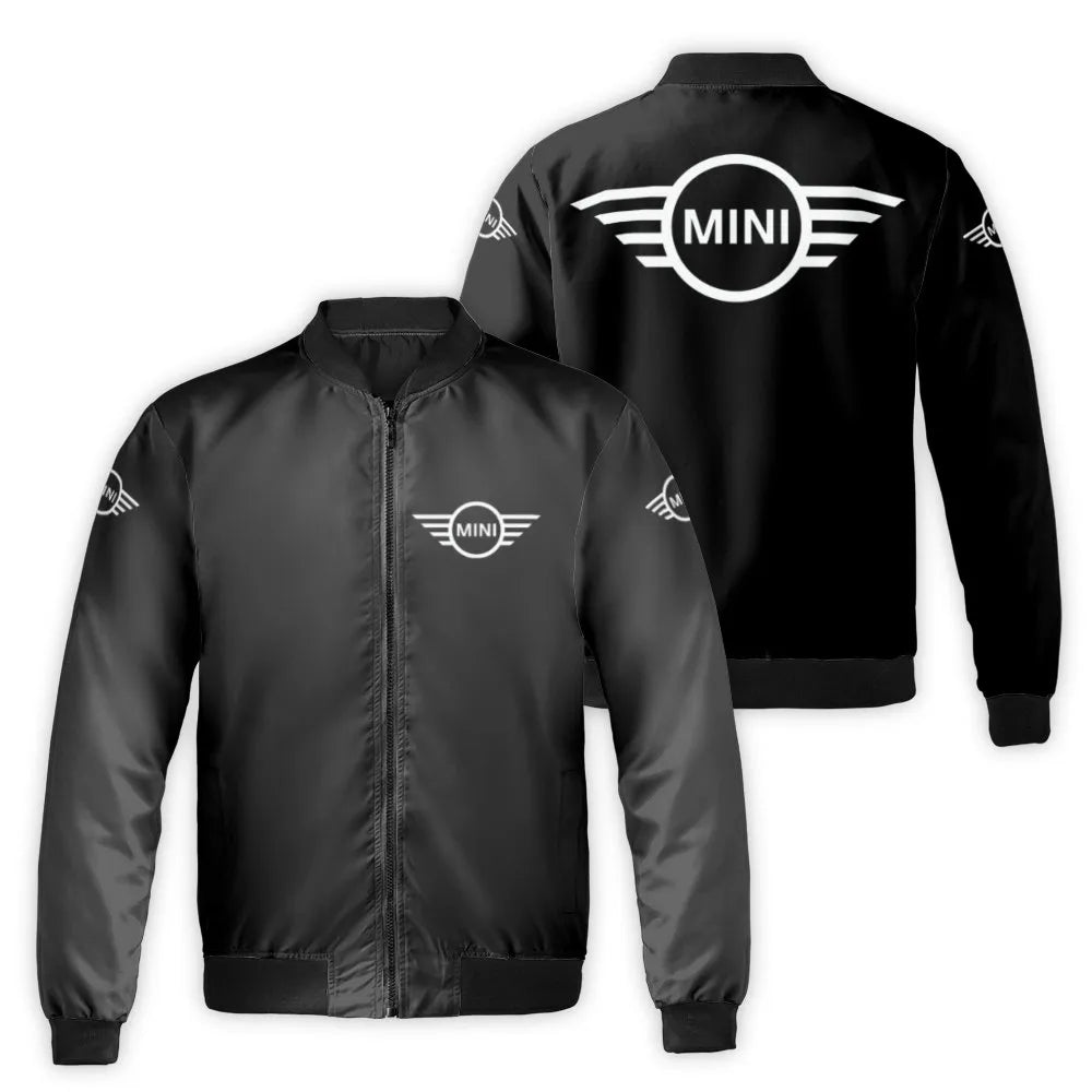Mini Wing Logo Bomber Jacket | Streetwear Windbreaker | Nylon Quilt Lined | Unisex Automotive Fan Apparel Gift