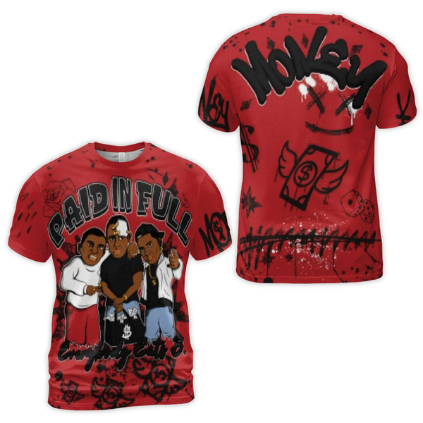Paid In Full Graphic T-Shirt | 90s Streetwear Movie Art | Premium Polyester Blend | All-Over Print Urban Gift For Fans