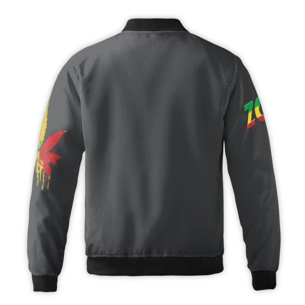 Rasta Lion Bomber Jacket | One Love Graphic Streetwear | Durable Nylon Unisex Outerwear | Premium Jamaican Reggae Inspired Gi