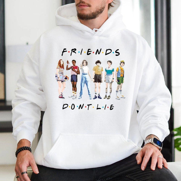 Retro 80s Sci-Fi Friends Hoodie | Nostalgic Graphic Sweatshirt | Premium Cotton Blend | Gift for Fans of Stranger Things