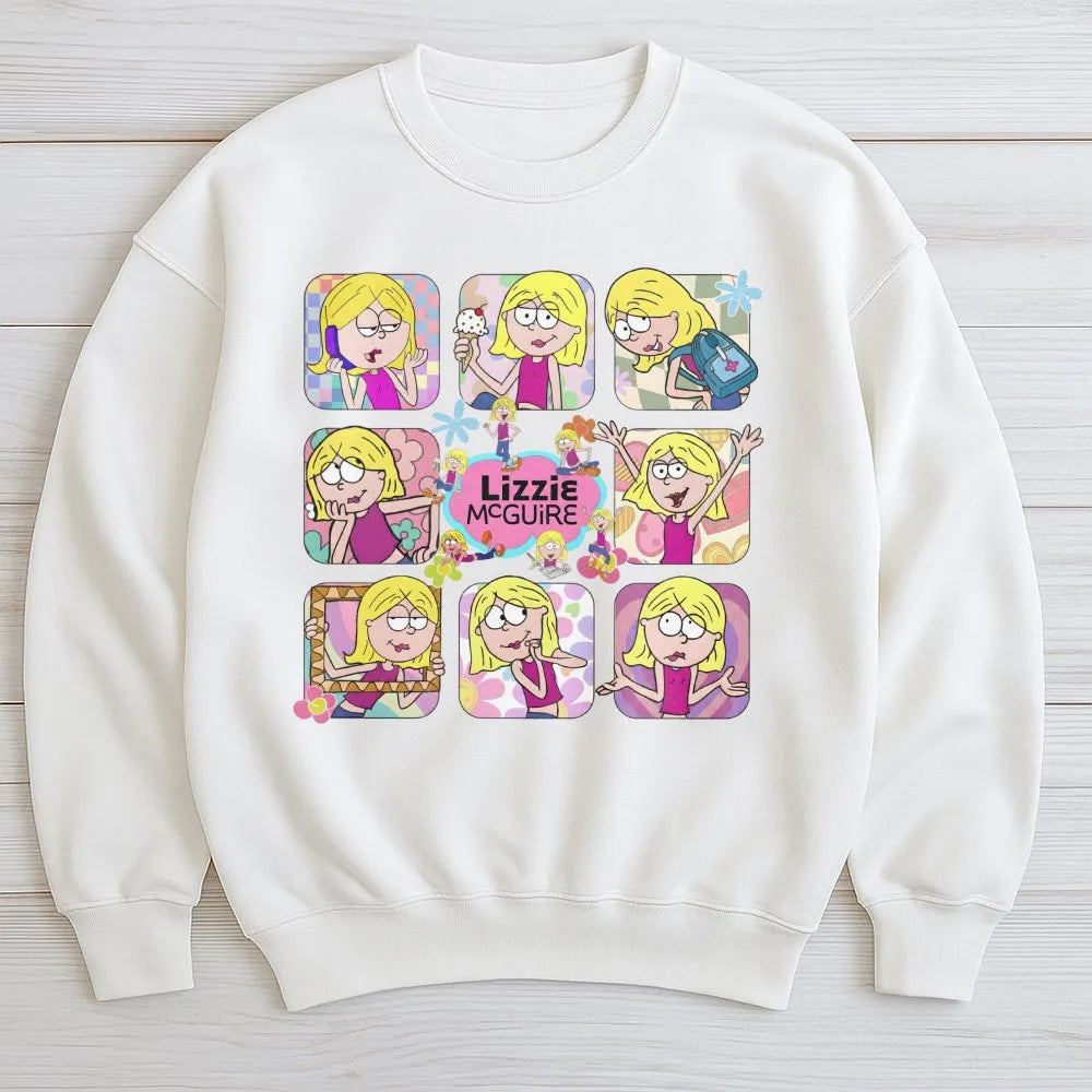 Y2K Aesthetic Cartoon Sweatshirt | Nostalgic Lizzie Inspired Character Graphic | Premium Cotton Blend | Retro 2000s Pop Cultu