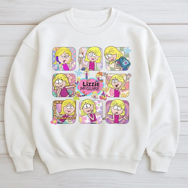 Y2K Aesthetic Cartoon Sweatshirt | Nostalgic Lizzie Inspired Character Graphic | Premium Cotton Blend | Retro 2000s Pop Cultu