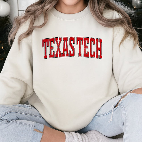 Texas Tech Sweatshirt | Vintage Style College Crewneck | Premium Cotton-Blend Fleece | University Gift For Students And Alumn