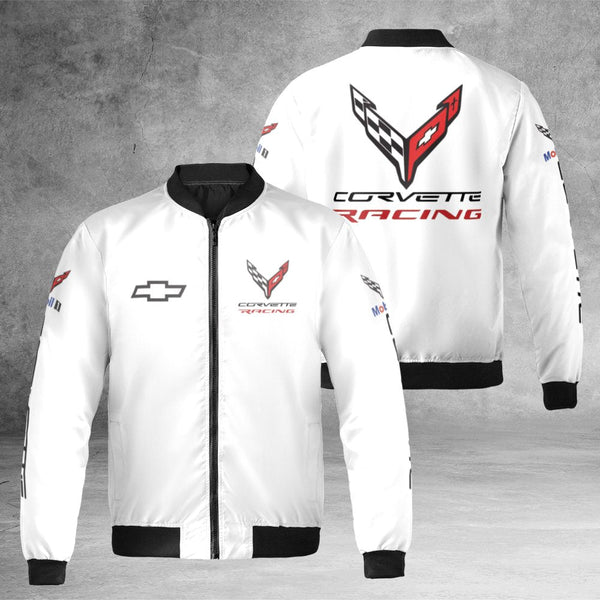 Corvette Racing Bomber Jacket | Chevrolet Motorsport Streetwear | Durable Nylon Shell | Premium Gift for Car Enthusiasts