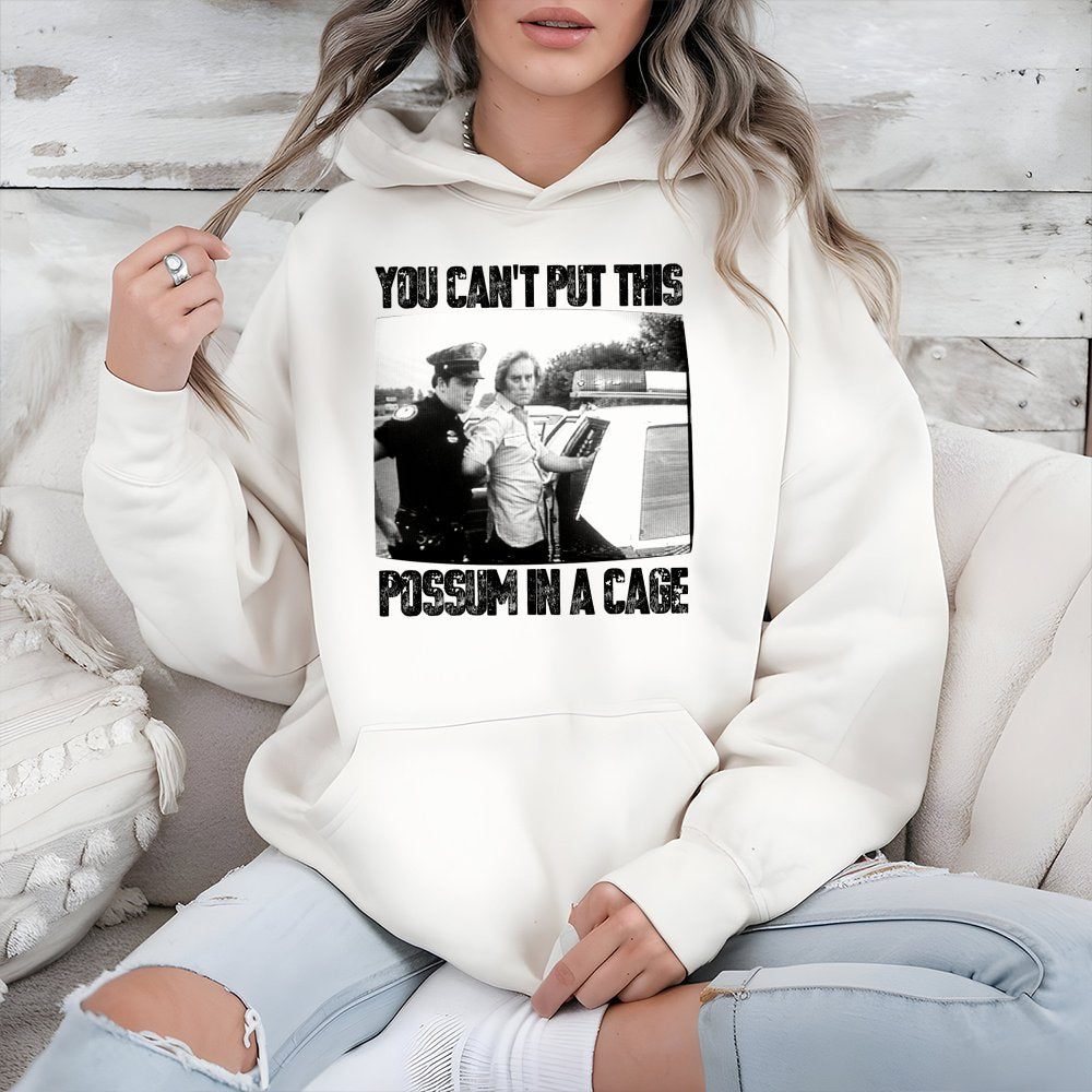 George Jones Possum Hoodie | Vintage Arrest Mugshot Graphic | Premium Cotton Blend Pullover | Outlaw Country Music Fan Gift