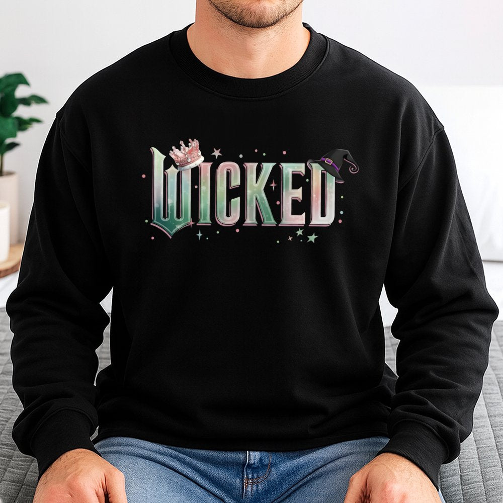 Wicked Musical Graphic Sweatshirt | Retro Witch Crown Design | Premium Cotton-Poly Blend | Cozy Broadway Theatre Fan Gift