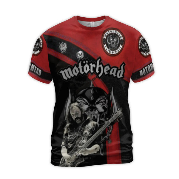 Motörhead 3D Graphic T-Shirt | Lemmy Kilmister Ace Of Spades Design | Premium Polyester Jersey Blend | Rock Music Fan Gift