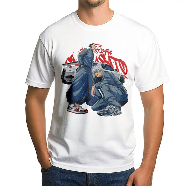Jujutsu Kaisen Anime T-Shirt | Gojo Satoru and Geto Suguru Urban Graphic Design | Premium Cotton Soft Tee | Birthday Gift for