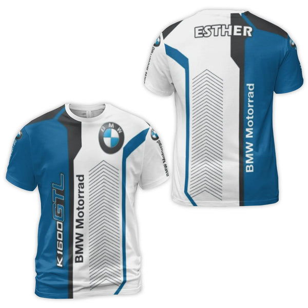 BMW Motorrad K1600GTL Graphic T-Shirt | Personalized Custom Name 3D Print | Premium Polyester Jersey | Biker Gift for Motorcy
