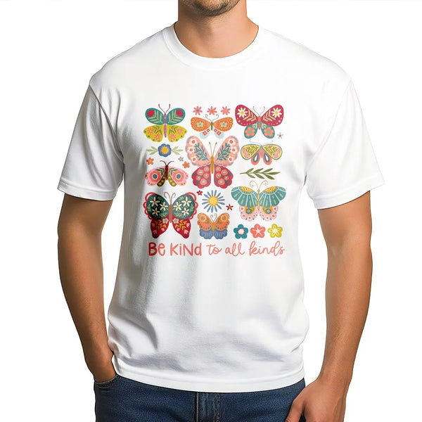 Be Kind Butterfly T-Shirt | Boho Floral Cottagecore Graphic | Soft Cotton Blend Sweatshirt | Inspirational Positive Message G