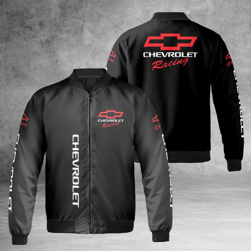 Chevrolet Racing Bomber Jacket | Iconic Bowtie Logo Streetwear | Durable Nylon Shell | Premium Gift for American Muscle Car E