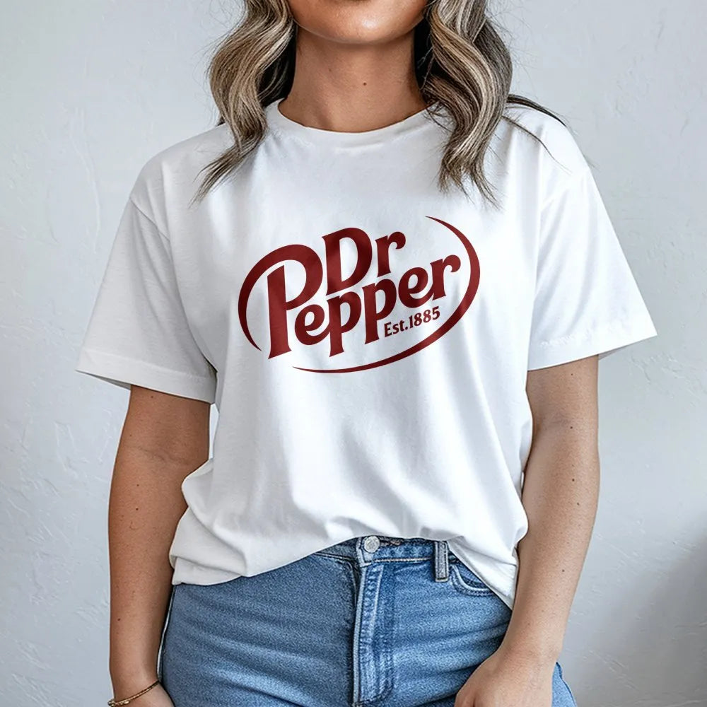 Dr Pepper Est 1885 Logo T-Shirt | Vintage Retro Soda Graphic Tee | 100% Cotton Premium Comfort | Gift for Soda Lovers and Bev
