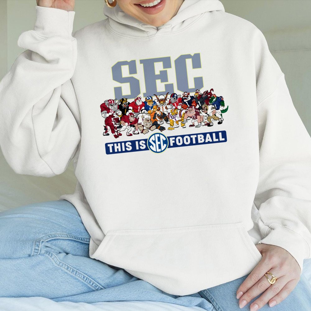SEC Football Mascots Hoodie | Collegiate Game Day Graphic Sweatshirt | Premium Cotton-Blend Apparel | Gift for College Footba