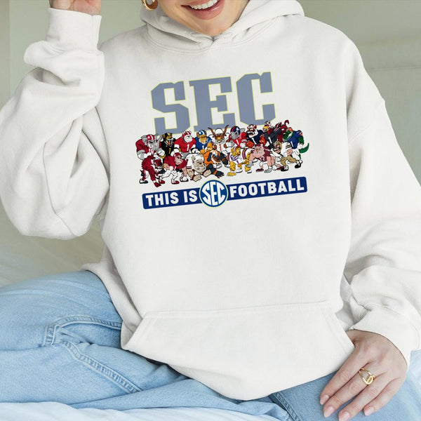 SEC Football Mascots Hoodie | Collegiate Game Day Graphic Sweatshirt | Premium Cotton-Blend Apparel | Gift for College Footba