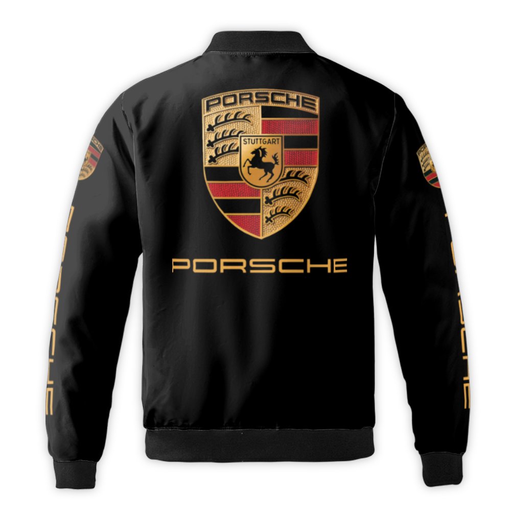 Porsche Bomber Jacket | Luxury German Auto Racing Apparel | Durable Nylon Streetwear | Gift For Car Enthusiasts