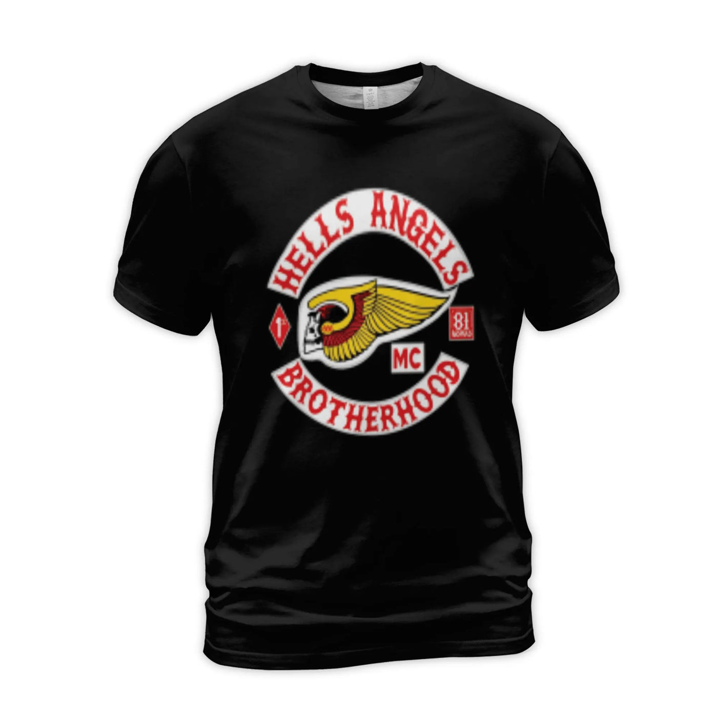 Winged Skull Biker T-Shirt | 81 Brotherhood Graphic Tee | Premium Polyester Spandex | Casual Gift for Motorcycle Enthusiasts