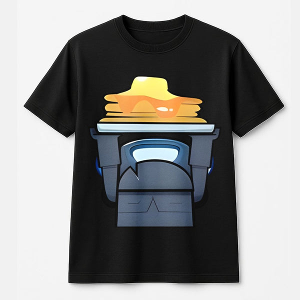 Gaming Robot Pancakes T-Shirt | Funny P.E.K.K.A Graphic Tee | Premium 100% Cotton Comfort | Gamer Gift for Him and Her
