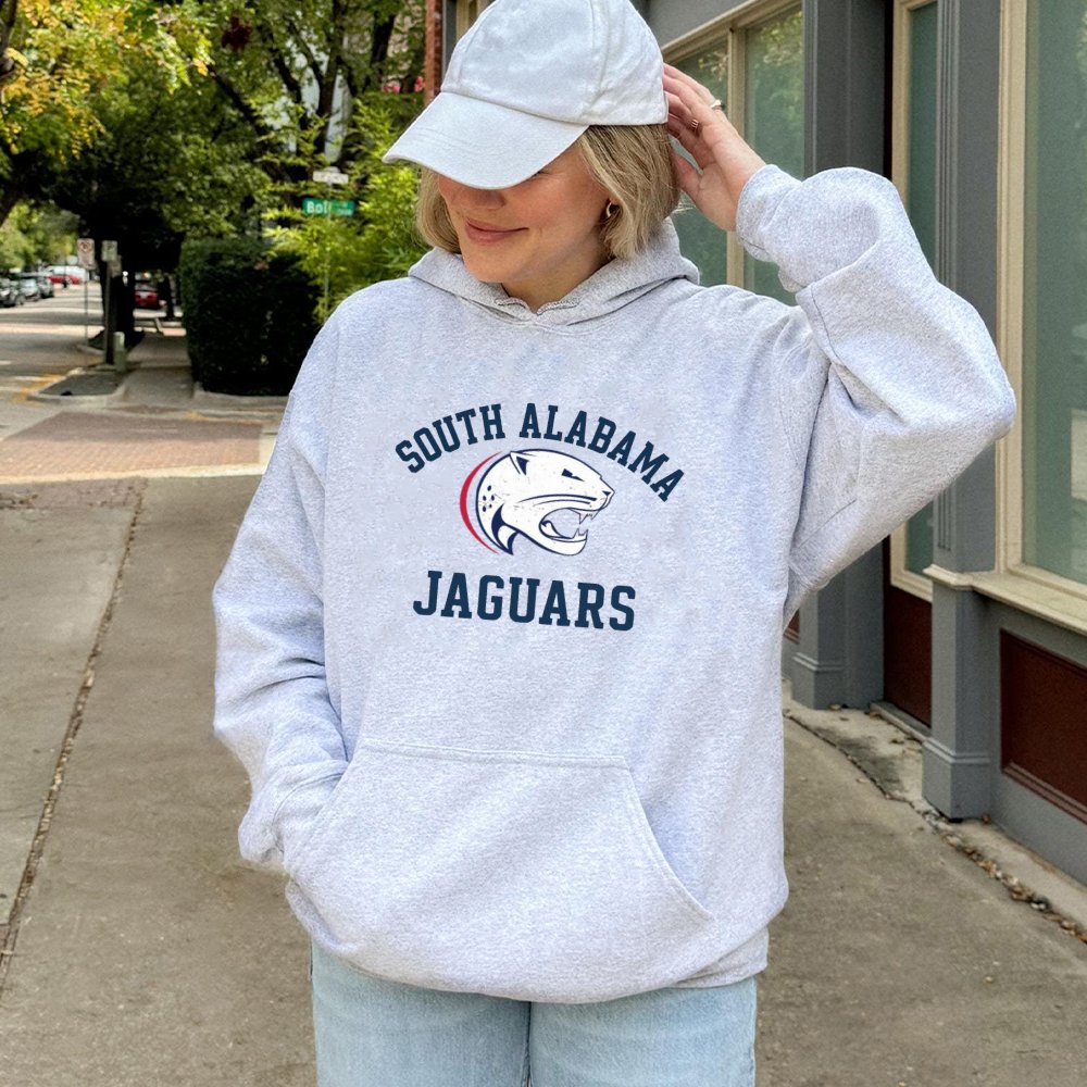 South Alabama Jaguars Hoodie | University Mascot Graphic Sweatshirt | Cotton-Polyester Premium Comfort | College Sports Fan A