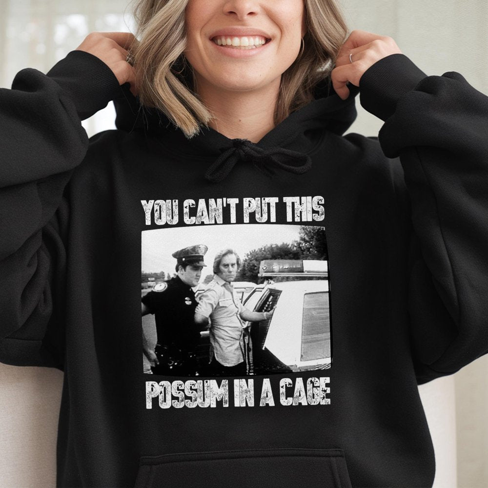 George Jones Possum Hoodie | Vintage Arrest Mugshot Graphic | Premium Cotton Blend Pullover | Outlaw Country Music Fan Gift