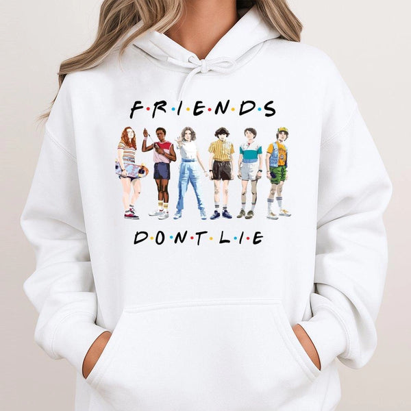 Retro 80s Sci-Fi Friends Hoodie | Nostalgic Graphic Sweatshirt | Premium Cotton Blend | Gift for Fans of Stranger Things