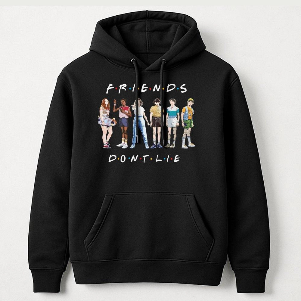 Retro 80s Sci-Fi Friends Hoodie | Nostalgic Graphic Sweatshirt | Premium Cotton Blend | Gift for Fans of Stranger Things