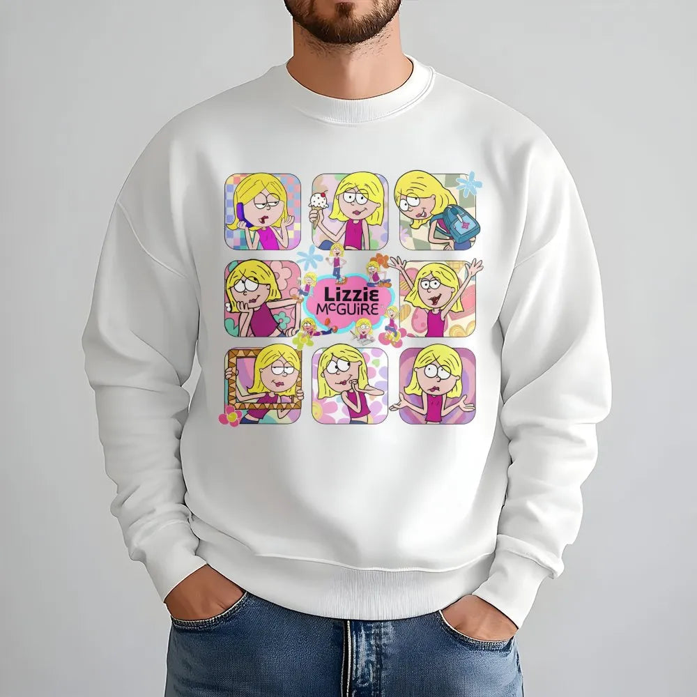Y2K Aesthetic Cartoon Sweatshirt | Nostalgic Lizzie Inspired Character Graphic | Premium Cotton Blend | Retro 2000s Pop Cultu