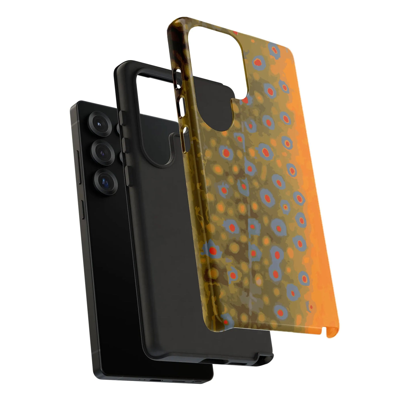 Brown Trout Phone Case | Realistic Fish Skin Pattern | Dual Layer Protective Cover | Unique Gift for Fisherman & Fly Fishing 