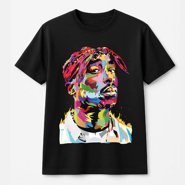 90s Hip Hop Legend Graphic T-Shirt | Vibrant Pop-Art Portrait | Premium Cotton Tee | Unisex Oversized Streetwear Gift for Rap