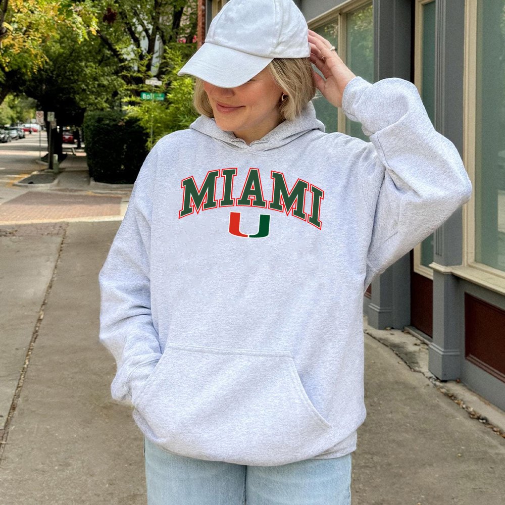 Miami University Arched Logo Hoodie | Collegiate Graphic Pullover | Cotton-Polyester Blend | Premium Fan Apparel Gift for Stu