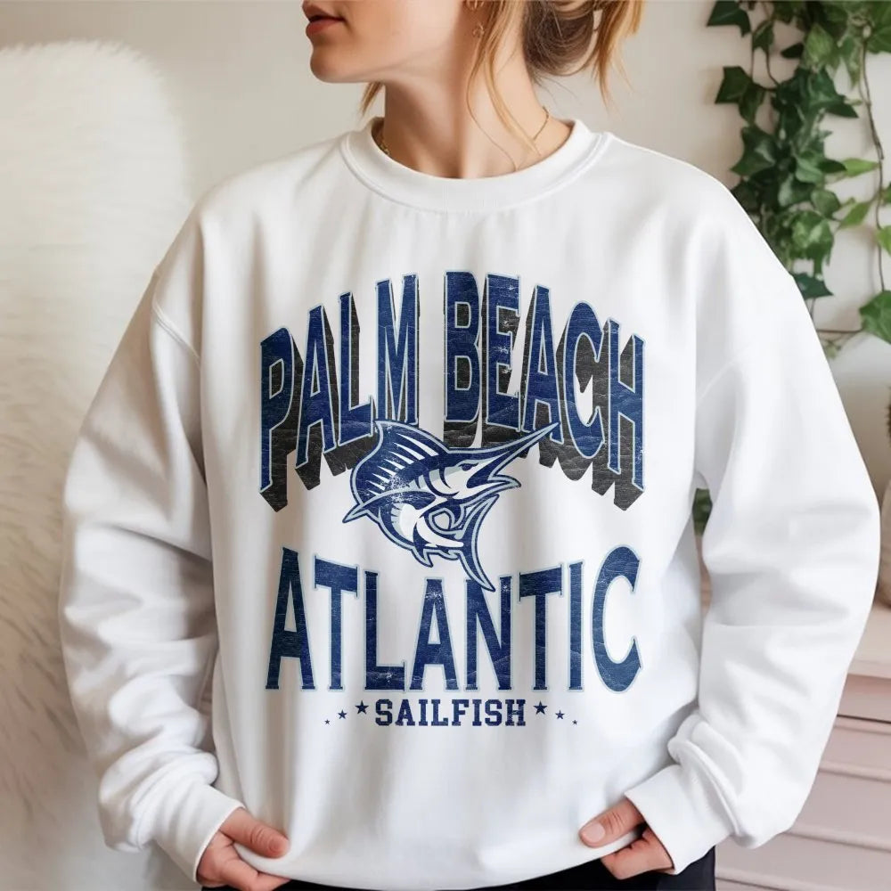 Palm Beach Atlantic Sailfish Sweatshirt | Distressed University Mascot Graphic | Premium Cotton Blend | Gift for Students Alu