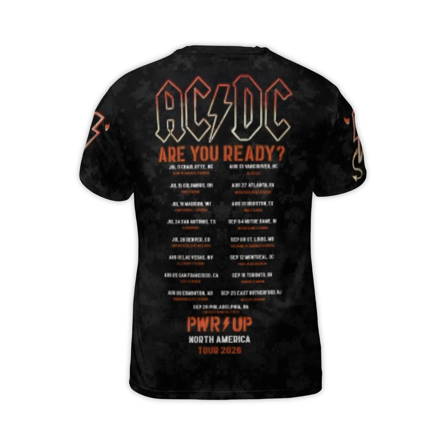 AC/DC 3D T-Shirt | For Those About To Rock Tour Graphic | Premium Polyester Blend | Rock Music Fan Gift Apparel