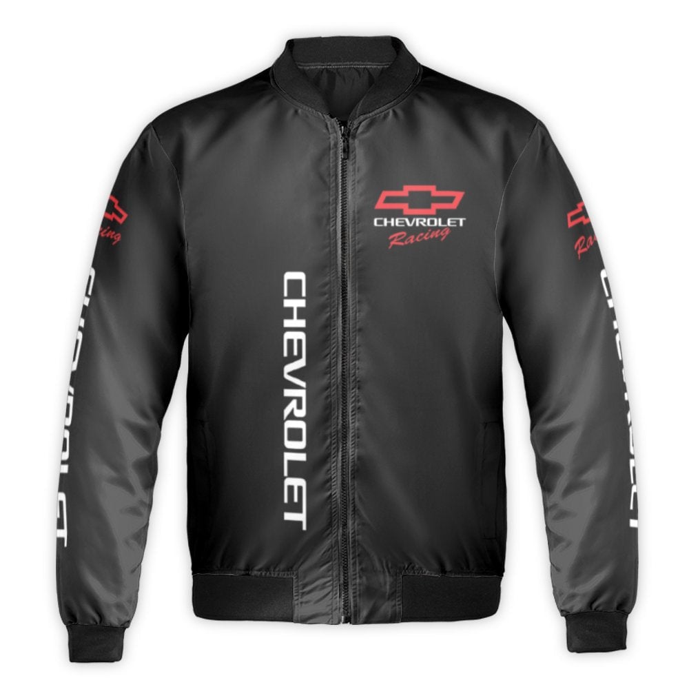Chevrolet Racing Bomber Jacket | Iconic Bowtie Logo Streetwear | Durable Nylon Shell | Premium Gift for American Muscle Car E