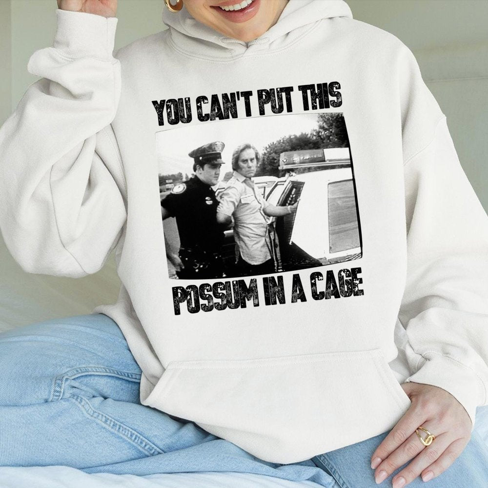George Jones Possum Hoodie | Vintage Arrest Mugshot Graphic | Premium Cotton Blend Pullover | Outlaw Country Music Fan Gift