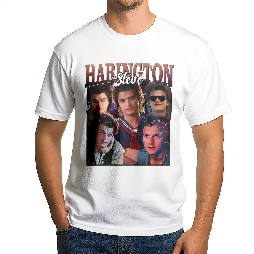 Steve Harrington Retro Bootleg T-Shirt | Stranger Things Aesthetic Graphic | Premium Cotton Unisex Tee | TV Show Fan Gift