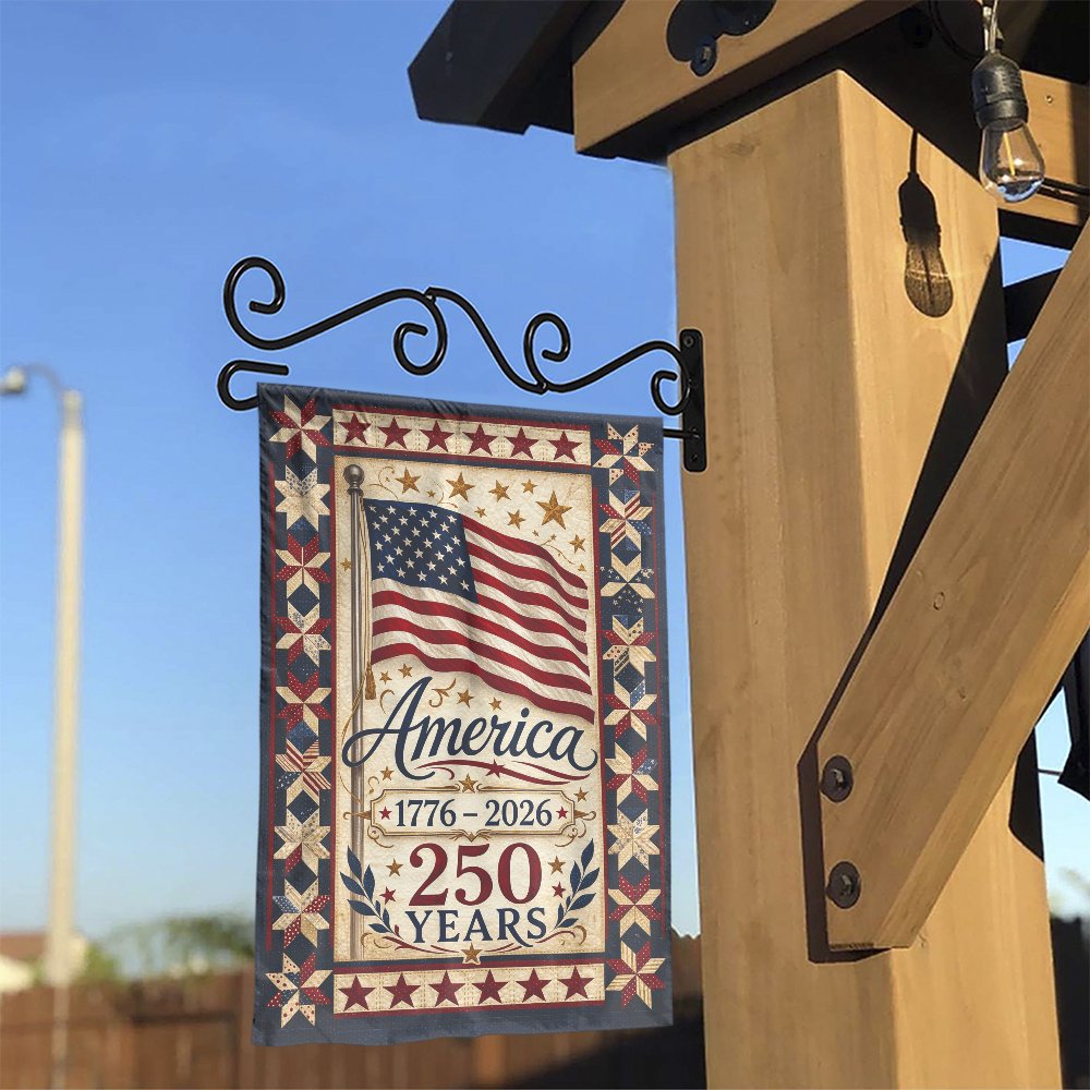 USA 250th Anniversary Garden Flag | Patriotic 1776-2026 America Decor | Weather-Resistant Polyester | Semiquincentennial Cele