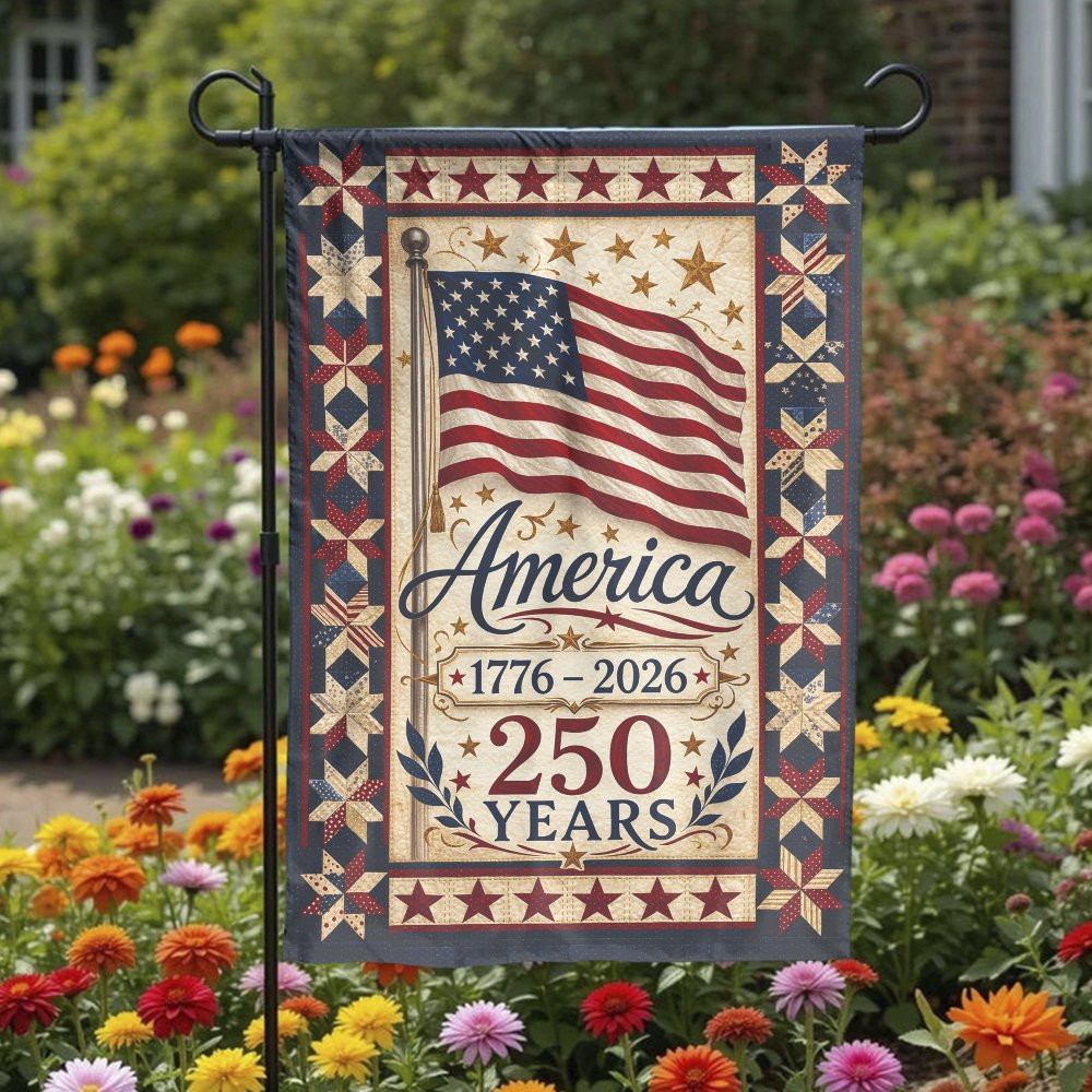 USA 250th Anniversary Garden Flag | Patriotic 1776-2026 America Decor | Weather-Resistant Polyester | Semiquincentennial Cele